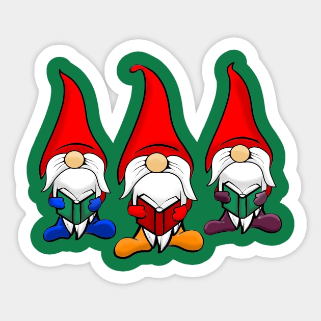 CHRISTMAS CAROLING GNOMES Sticker by Art by Eric William.s